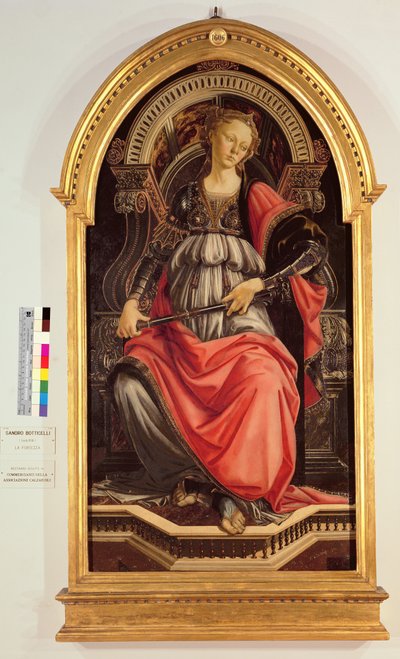 Moed (paneel uit de zes deugden in opdracht voor de kamer van de koopmansgildehal) 1470 door Sandro Botticelli